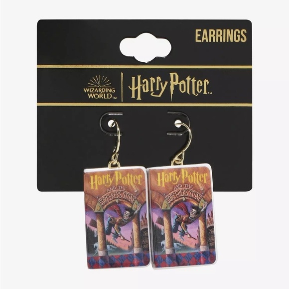 wizarding world of harry potter Jewelry - Harry Potter And The Sorcerer's Stone Book Earrings NWT